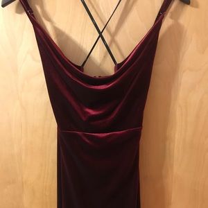 Floor length velvet dress